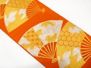 アンティーク 扇に古典柄織り出し袋帯(着用可)